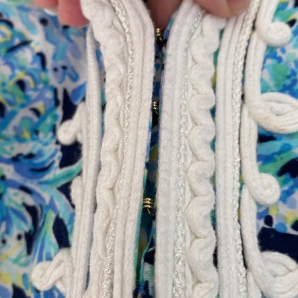 Lilly Pulitzer Madia Tunic Dress High Tide Navy Scuba Doo White Green Size XXS - Picture 14 of 17